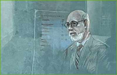 Sketch of J.W. Carney Jr. at Tarek Mehanna trial