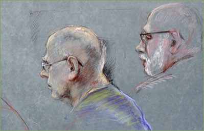 Sketch of attorney J.W. Carney Jr. representing James "Whitey" Bulger at trial.